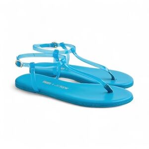 J Crew Limited Edition TKEES X J.Crew Jelly Sandals Turquoise Blue Womens Sz 6M
